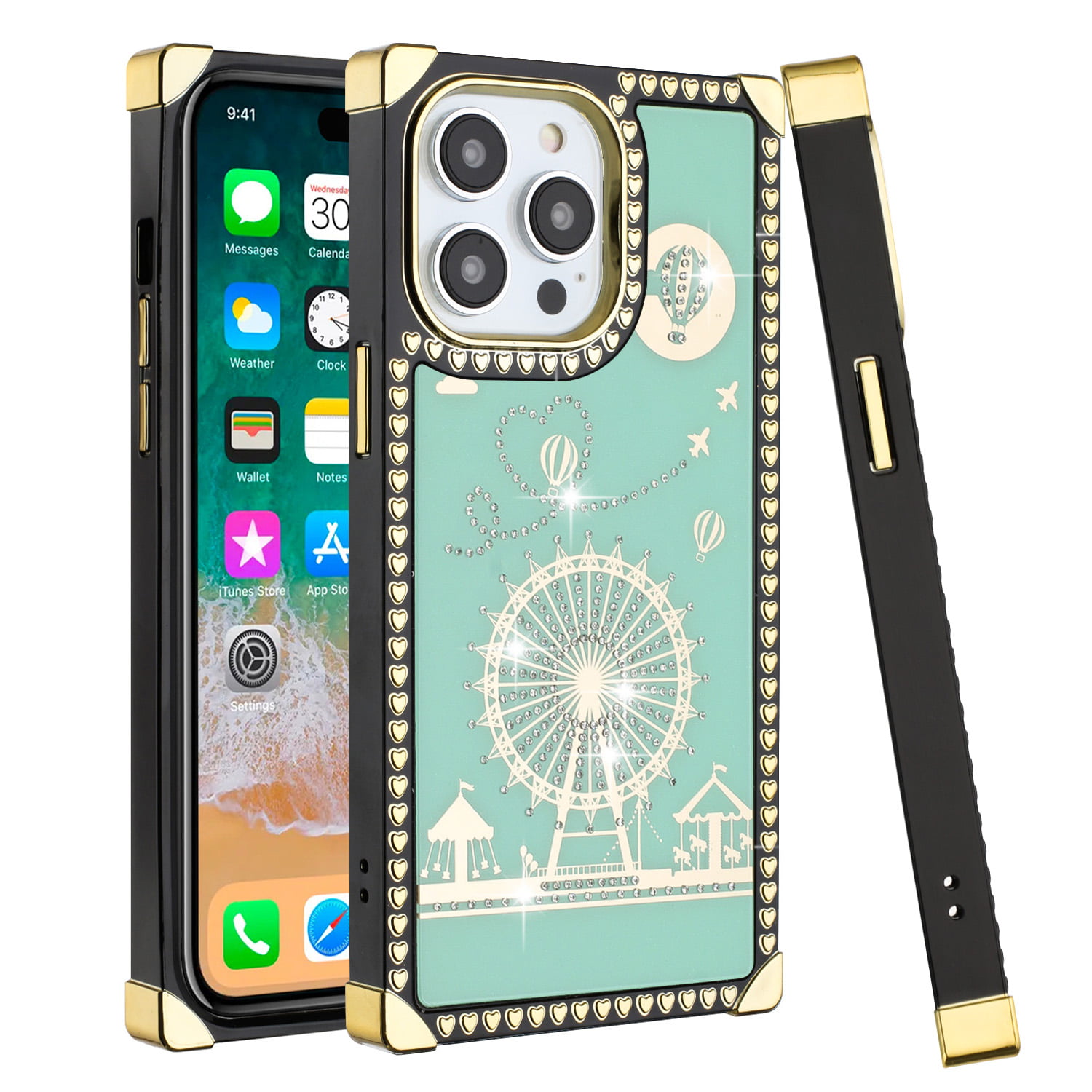  WOLLONY for iPhone 14 Pro Max Square Case, Luxury