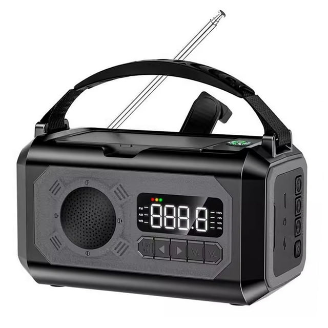 Dsscvnef 12000mAh Solar Hand Crank Radio | All Round Outdoor Power Balancing Emergency and Entertainment