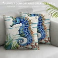 thumbnail image 3 of Orinice  Seahorse Pillow Case Cushion Cover Ocean Creature Themed Throw Pillow Cover  Soft for KidsSea Underwater World Decorative Throw Pillowcase Coral Blue Red Cushion Case White, 3 of 5