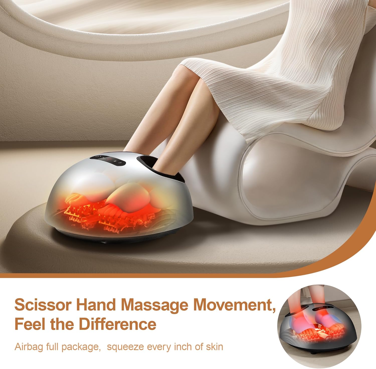 Deluxe Electric Foot Massager with Soothing Heat, Full Airbag Wrap and Deep Kneading Shiatsu Nodes for an At-Home Spa Experience, Perfect Relaxation Gift