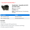 thumbnail image 2 of Throttle Body - Compatible with 2007 - 2015 Mini Cooper 2008 2009 2010 2011 2012 2013 2014, 2 of 2