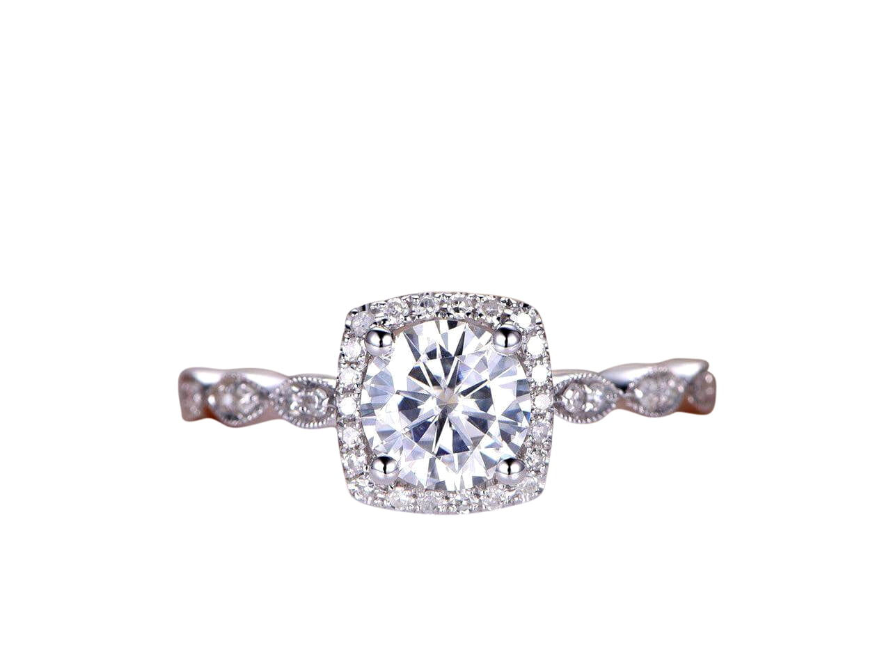 Classic 1.50 Carat Man made diamond moissanite and Man made diamond