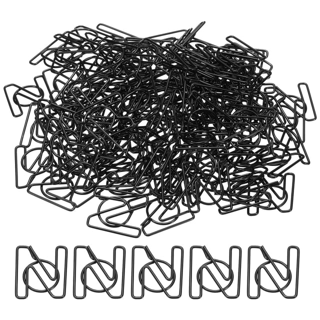 Unique Bargains Paper Clip Coated Letter N Shape Alphabet Clips Bookmarks, Black, 100 Count