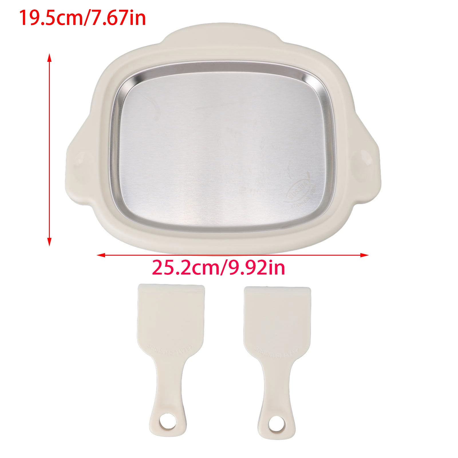 Ice Cream Maker Pan with 2 Scrapers Ice Cream Maker Plate Multifunctional Cold Sweet Fried Plate Rolled