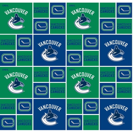 Vancouver Canucks Cotton Fabric with Geometric Print and Matching Solid Cotton Fabrics