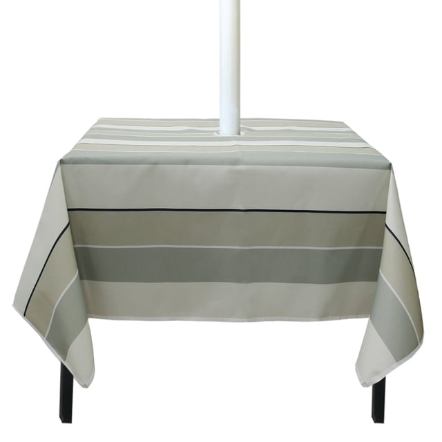 4.92FT Spillproof Tablecloth with Zip Umbrella Hole Waterproof Outdoor Tablecloth Patio Table Cloths Table Covers for Backyard Party Picnic
