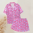 thumbnail image 5 of Xmyrz Fall Pajamas For Women Set Loungewear Lapel Bunny Shorts Set Button Down Lightweight Likable Print Short Sleeve Pj'S Sleepwear Outfit, 5 of 5