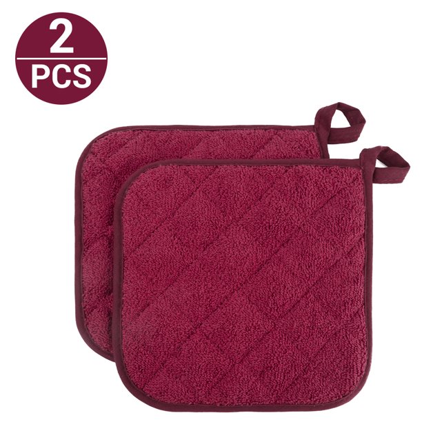 Cotton Potholders Kitchen Everyday Basic Terry Pot Holder Heat