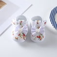 thumbnail image 2 of RUINIXCW Newborn Baby Girl Shoes 0 4 9 12 Months Infant Shoes Baby Walking Shoes Baby Dress Shoes with Bownot Flower Print Non-Slip Soft Sole Crib Shoes, 2 of 8