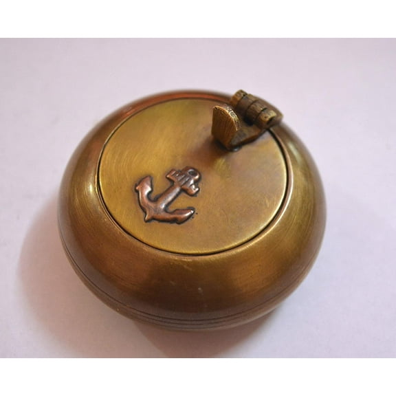 2.5'' Brass Antique Ashtray - Unique Table Top Ashtray for Home Hotel Decor - Handemade Item