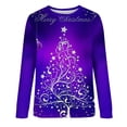 thumbnail image 4 of Savings Fall ClothesChristmas Sweatshirts for Women Printed Crewneck Long Sleeve Casual Sweater Ladies Winter Loose Blouses (S, C Purple), 4 of 4