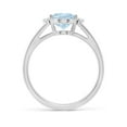 thumbnail image 2 of ANGARA Natural 1.5 ct Aquamarine with Diamond Collar Engagement Ring in 14K White Gold for Women (Size-9x7mm) | March Birthstone, Anniversary, Jewelry Gift for Women | Natural Aquamarine Ring, 2 of 10
