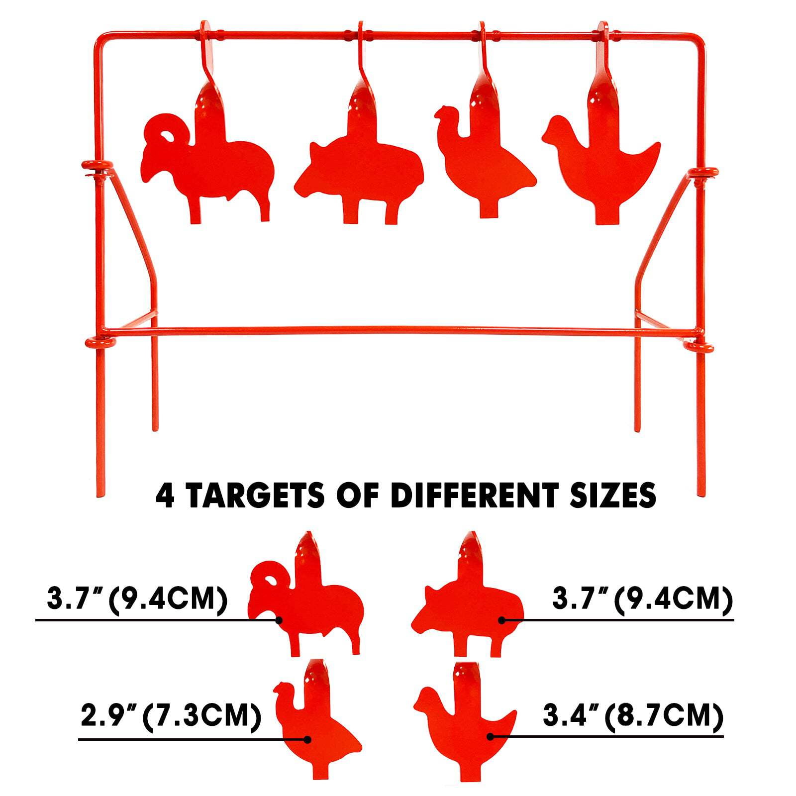 ATFLBOX BB Gun Target Animal Silhouette Heavy Metal Spinning Pellet Airsoft Shooting Target for Outdoor, Rated for .177 .20 Caliber