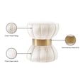 thumbnail image 5 of Meridian Furniture Vino Contemporary Velvet Ottoman/Stool in Cream, 5 of 5