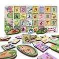 thumbnail image 5 of Ambesonne Zoo and ABC Wooden Puzzle Set of 2 Chunky Pieces, Learn Alphabet Animals, Green Mustard Multicolor, 5 of 5