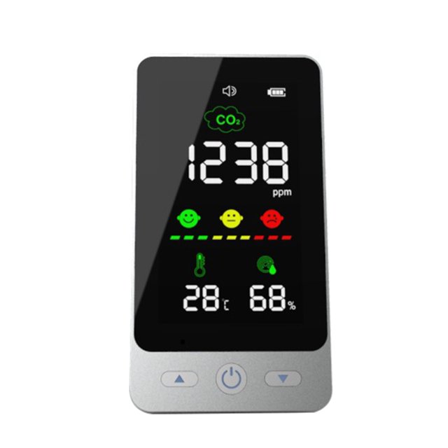 Uso doméstico Detector de dióxido de carbono Concentración de CO2 Temperatura ambiente y yeacher Detector de dióxido de carbono