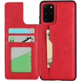 thumbnail image 4 of Galaxy S20 Plus Luxury PU Leather Case,Credit Card Holder,Cash Slots,Stand Function Soft TPU Back Wallet Case Flip Wrist Strap Multi-Function Durable Case for Samsung Galaxy S20 Plus 6.7",Red, 4 of 7