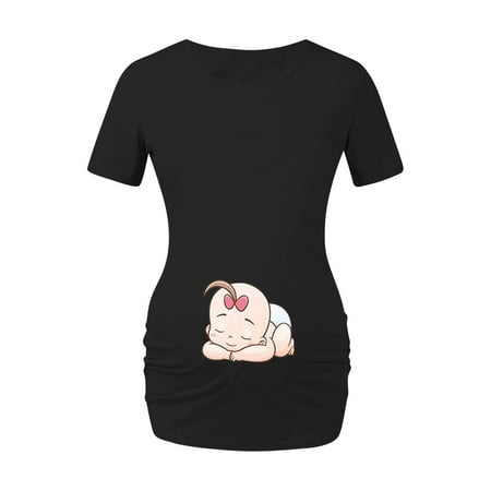 

Maternity Shirts Summer Short Sleeve Maternity Tops Casual Workout Clothes Maternity Womens Print Maternity Dress Large Size Maternity Short Sleeve T-Shirt