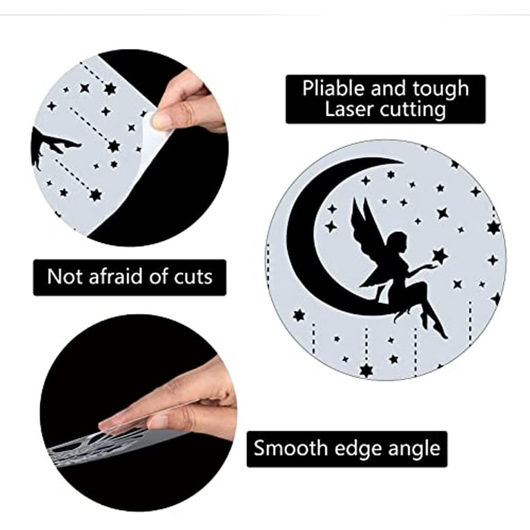 1PCS Cute Airbrush Stencils Laser Cut Sticker Trendy Nail Art