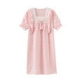 thumbnail image 2 of qolati Girls Nightgowns Sleepwear Summer Princess Sleep Dress Ruched Ruffle Short Sleeve Pajamas Nightshirt Kids Soft Casual Midi Dresses, 2 of 6