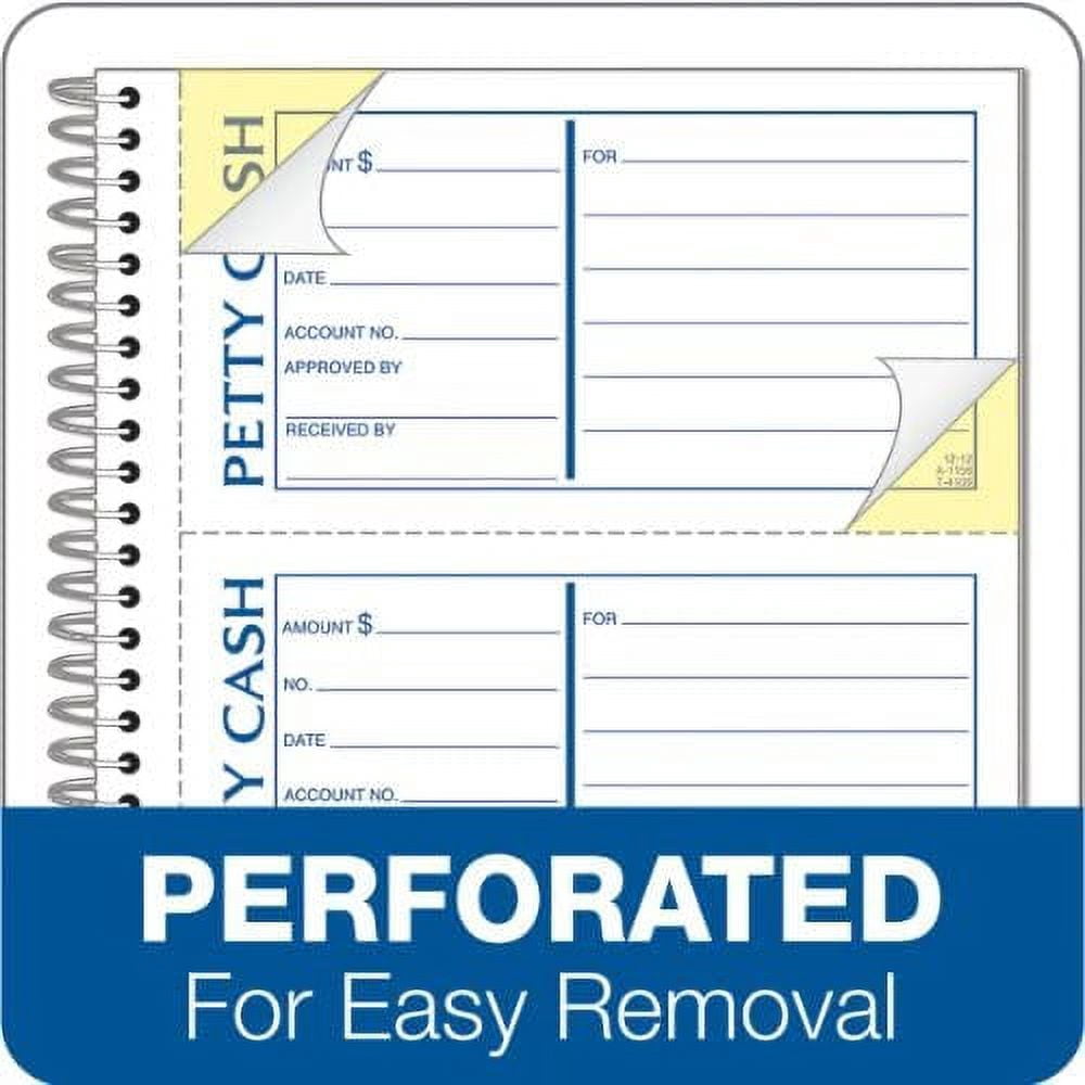 TOPS-2PK TOPS Petty Cash Receipt Book, 5 1/2 x 11, Two-Part Carbonless, 200 Sets/Book (4109)