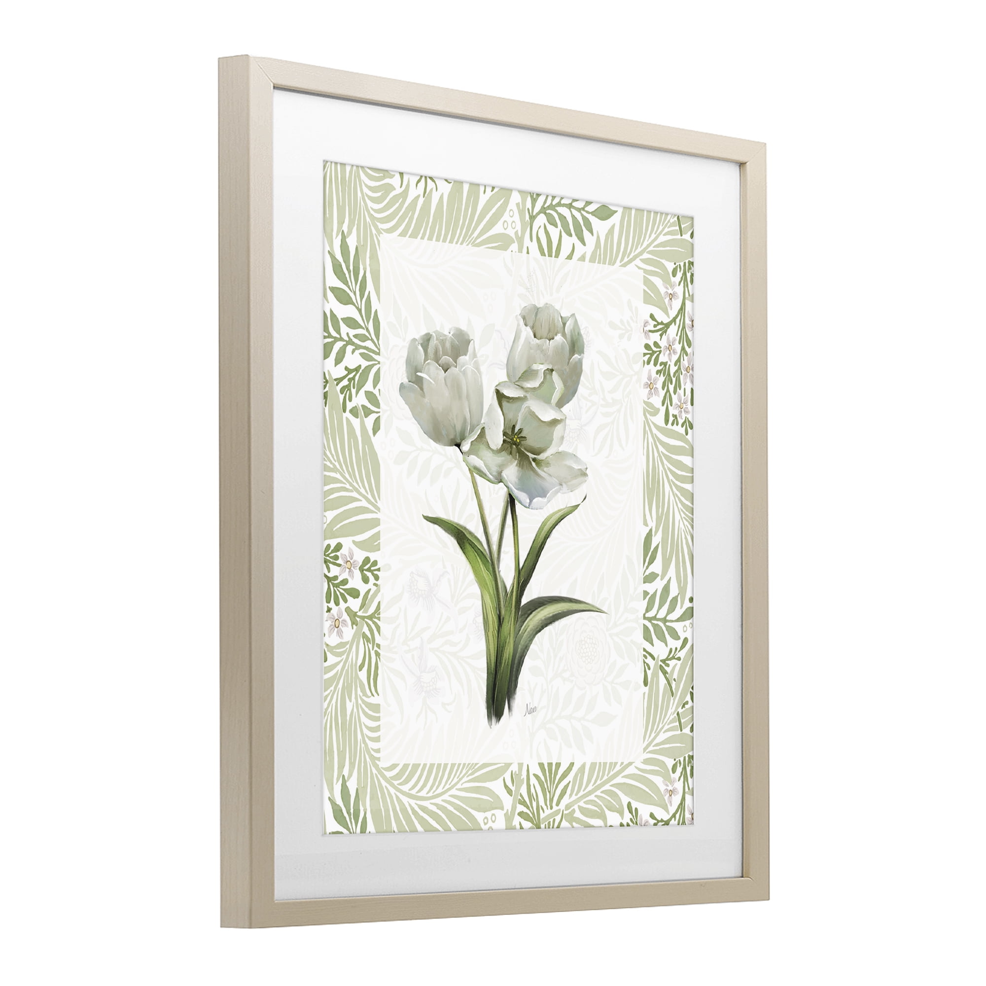 Stupell Industries Fresh Spring Tulip Bouquet Birch Framed Print Under Glass, design by Nan