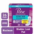 thumbnail image 2 of Poise Ultra Thin Incontinence Pads for Women, 6 Drop, Ultimate Absorbency, Long, 26Ct, 2 of 5