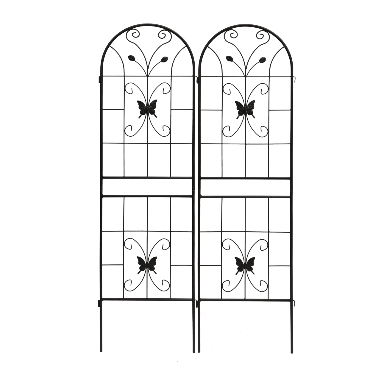 Rustproof Metal Garden Trellis - 71"x19.7" Expanded Size for Climbing Plants, Vegetables, Roses, Cucumbers, Clematis - Black Powder-Coated Finish, Easy Installation