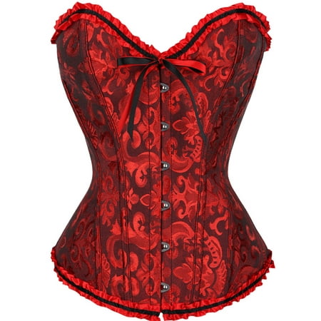 

Herrnalise Womens Attractive Vintage Gothic Party Floral Lace Up Slim Corset Bustier Tube Tops Shapewear Underwear