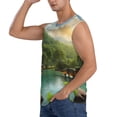 thumbnail image 3 of Fotbe Men's Lake Forest Dinosaur Print Men's Sleeveless Muscle Tank Tops Casual T-Shirts for Gym Workout Beach-XX-Large, 3 of 8