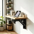 thumbnail image 6 of Folding Shelf Brackets, Heavy Duty Wall Mounted Collapsible L Bracket, 8 Inch Metal Hinge for Workbench or BBQ 2PCS, 6 of 8