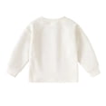 thumbnail image 4 of Bobifish Newborn Boys Long Sleeve Crewneck T‑Shirt Henley Button Placket Fleece Top, 4 of 5