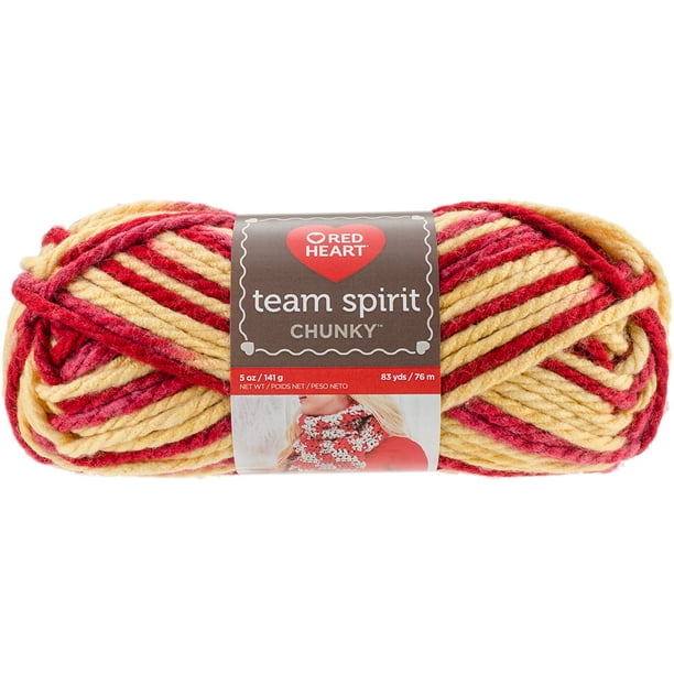 Red Heart Team Spirit Chunky Yarn, Burgundy and Gold