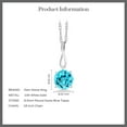 thumbnail image 5 of Gem Stone King 1.20 Ct Round Swiss Blue Topaz 10K White Gold Pendant With Chain, 5 of 5