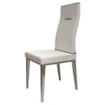 thumbnail image 3 of White Polyurethane Dining Chair with Brushed Stainless Steel (Set of 4), 3 of 5