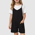 thumbnail image 2 of Toddler Overalls Girls Shorts Kids Summer Clothes Teen Girls Romper Adjustable Tie-Up Strap Short Overalls Jumpsuits with Pocket One-Piece Outfit, 2 of 8