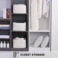 thumbnail image 6 of Woven Cotton Rope Storage Basket,Decorative Woven Basket,Decorative Baskets with Detachable Leather Handles for Closet Storage,Woven Baskets For Toy,Blanket, Book Storage(White 1PCS), 6 of 7