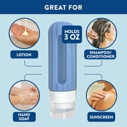 Smart Travel Silicone Containers 4-Pack with Clear Bag - TSA Approved, Leak-Proof 3 oz Squeeze Bottles