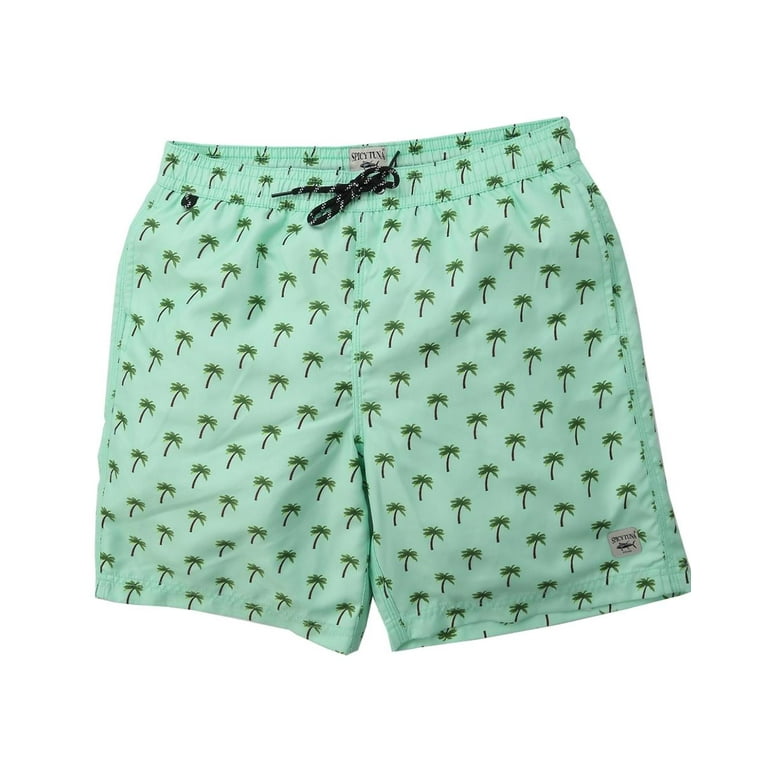 Mens Swimming Trunks Lounge Boxer Shorts Elastic Boxers Swimwear, Palm Sea,  Size: Medium, Spicy Tuna 