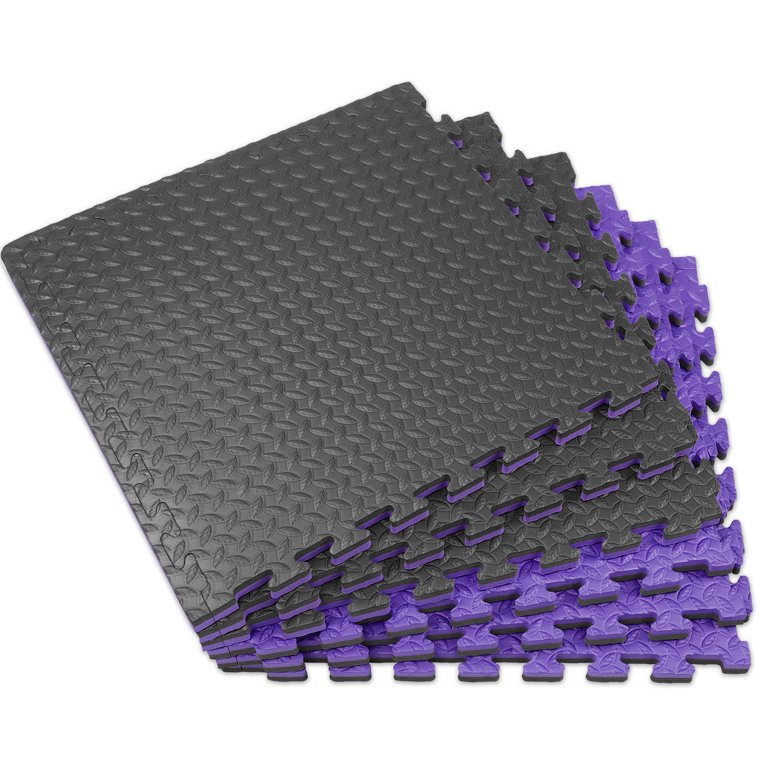 Xspec 1/2 Thick 48 Sq Ft Rubber Top EVA Foam Gym Mats 12 pcs