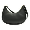 thumbnail image 1 of Women Shoudler Bag Solid Color Smooth Faux Leather Underarm Bag Crescent Shape Adjustable Strap Large Capacity Zipper Closure Lady Handbag, 1 of 11