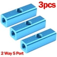 thumbnail image 1 of 1/4 Po 2 Voies 5 Ports Compresseur d'Air Tuyau Répartiteur en Ligne 3 Pcs, 1 of 9