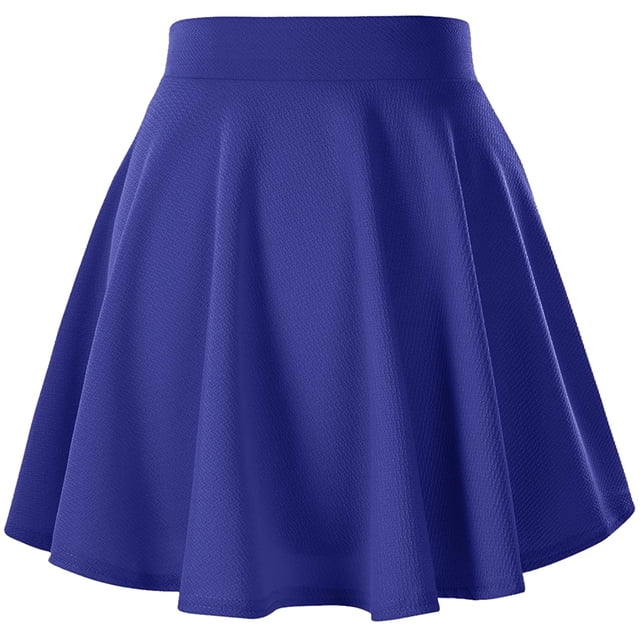 Women's Basic Flared Casual Mini Skate Skirt Versatile Stretchy