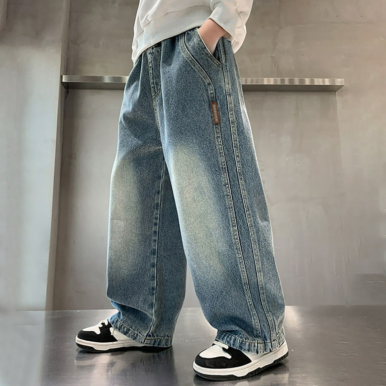 RMGVDSD Boys Jeans Big Boys Baggy Jeans Casual Straight Wide