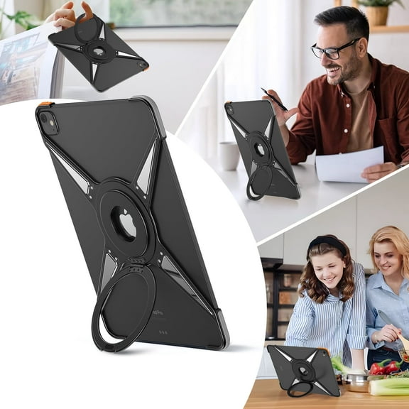 Allytechgroup Magnetic Stand Case for Apple iPad Pro 13 Inch (2024), Aluminum Alloy 360° Rotating Shockproof Corner Protective Adjustable Holder with Heat Dissipation & Magnetic Grip,Black