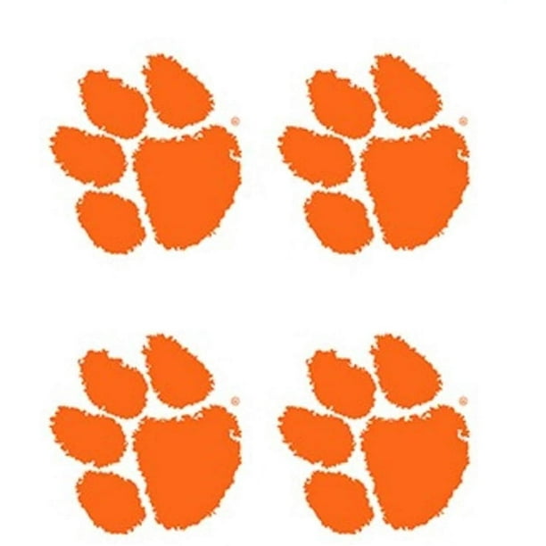 Clemson University Tigers Waterless Peel Stick Temporary Spirit Tattoos 4 Piece Orange Tiger Paw Print Logo Walmart Com Walmart Com