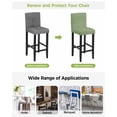 thumbnail image 3 of Vintage Forest Green Bar Stool Covers Set of 6, Farmhouse Retro Solid Color Linen Texture Stretch Bar Chair Covers with Backs, Removable Pub Counter Height Chair Cover for Kitchen Dining Room Cafe, 3 of 7