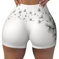 thumbnail image 2 of Balery Dandelion Blowing In The Wind Pantalones cortos de entrenamiento estampados para mujer, sin costuras, ajustados, para gimnasio, yoga, correr, deportes, ejercicio activo, fitness.-Large, 2 of 8