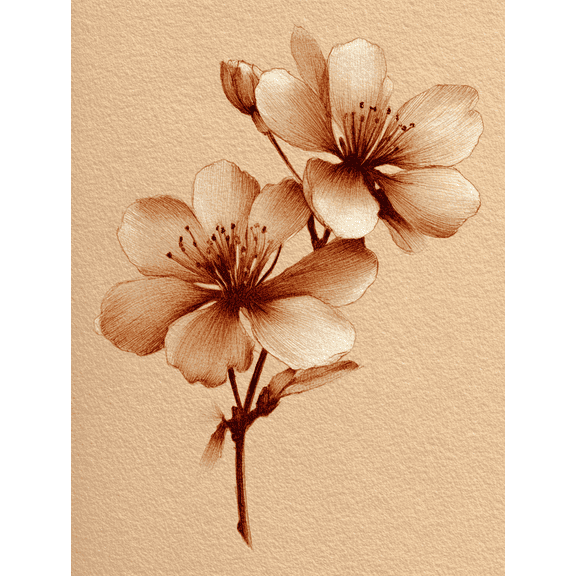 Cherry Blossom Branches Canvas Print, Decor for Living Room, Bedroom, Dining Room, Office, Hallway, Dorm