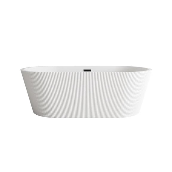 Elegant Kitchen & Bath BT30767GW-MBK 67 in. Bathtub, Glossy White with Matte Black Trim